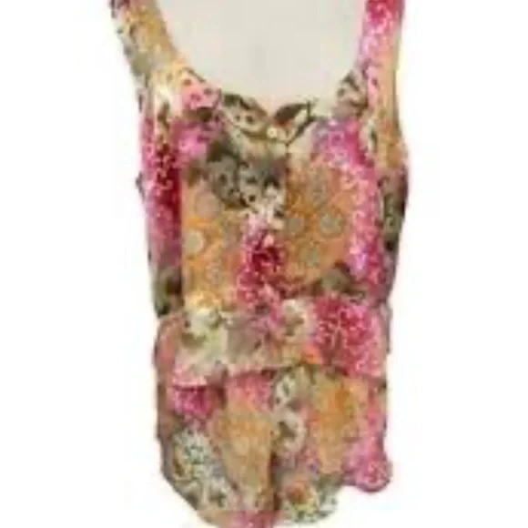 VICTORIAS SECRET 2PC FLORAL NIGHT SET SHORTS/ TANK L - Picture 7 of 7